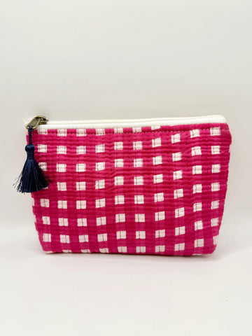$55 Pink & White Gingham Pouch Bundle