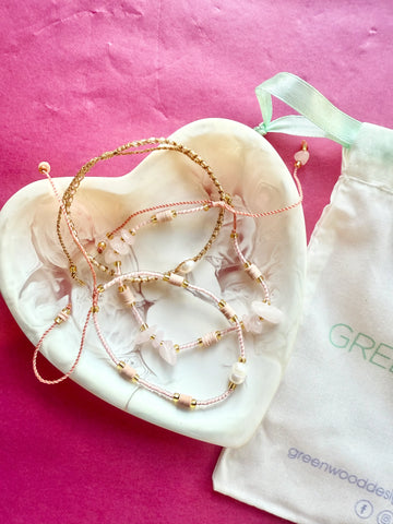 $25 Fine Crystal/Pearl Pale Pink Bracelet Bundle