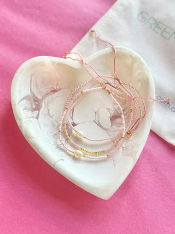 $25 Fine Pearl Gold Beaded Bracelet Bundle in Pink