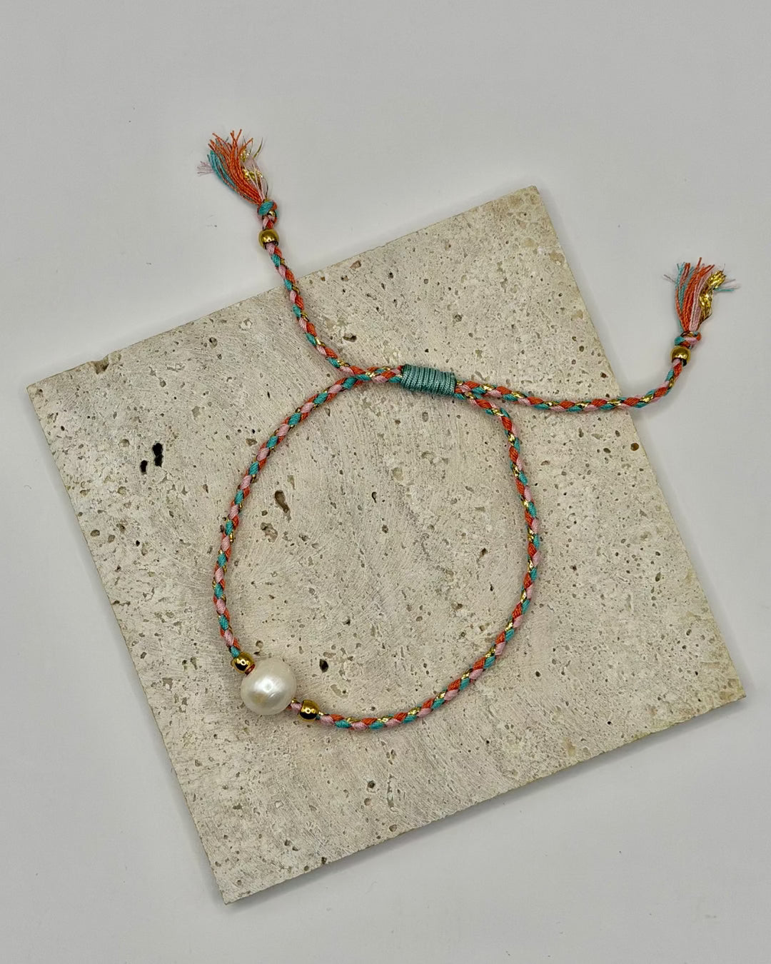 Freshwater Pearl Cord Bracelet collection, mix and match colourways for a stacked look