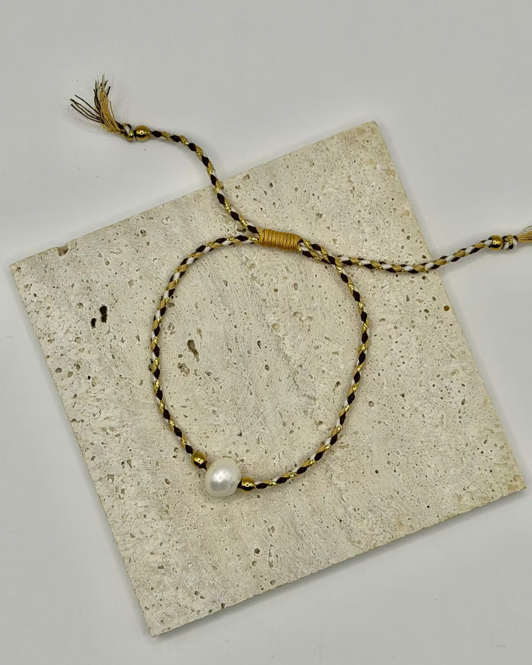 Freshwater Pearl Cord Bracelet lifestyle shot, perfect for everyday wear