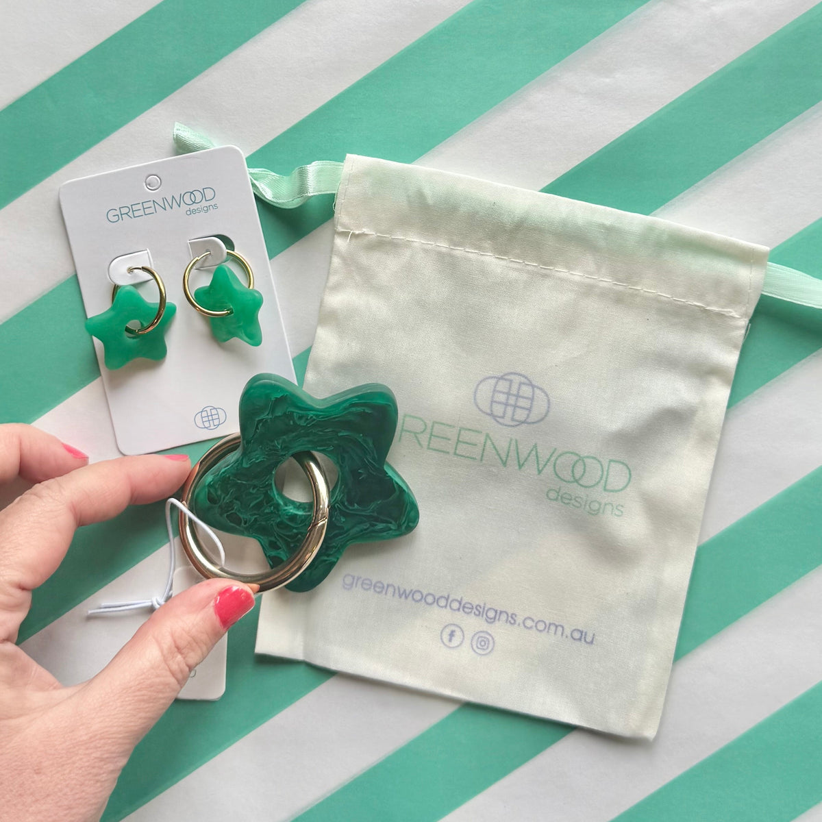 $29 Ultimate Teacher Keyring & Earring Bundle in Green