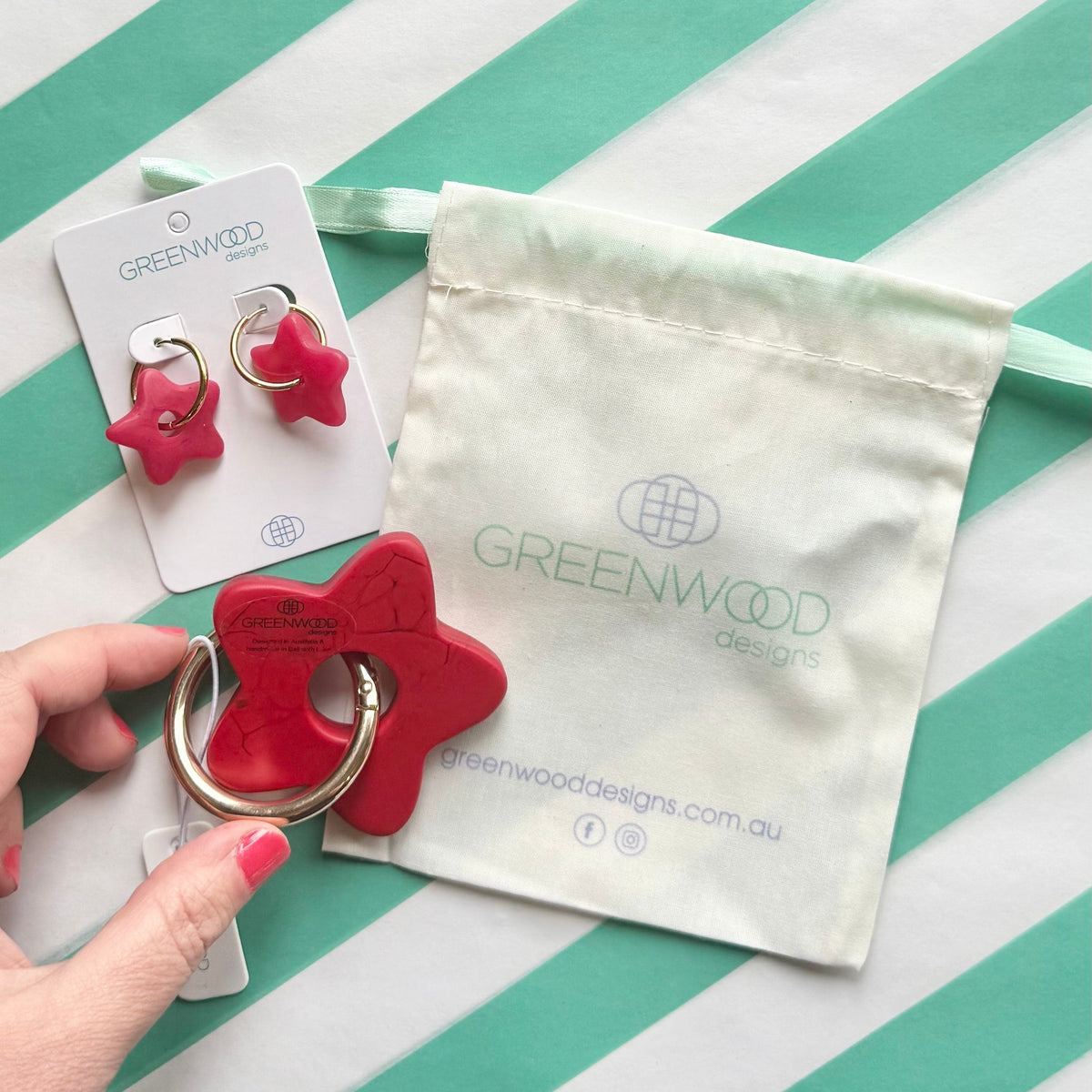 $29 Ultimate Teacher Keyring & Earring Bundle in Red