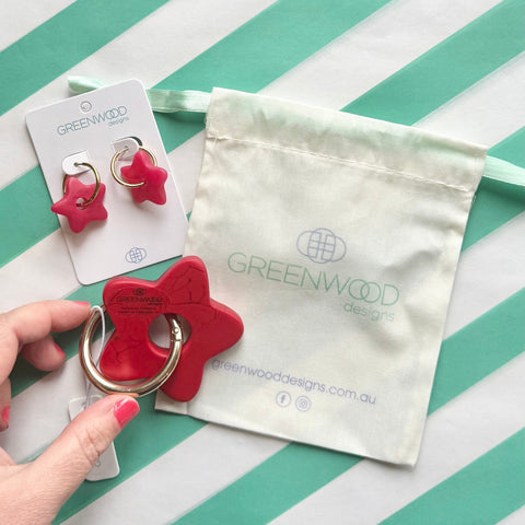$29 Ultimate Teacher Keyring & Earring Bundle in Red