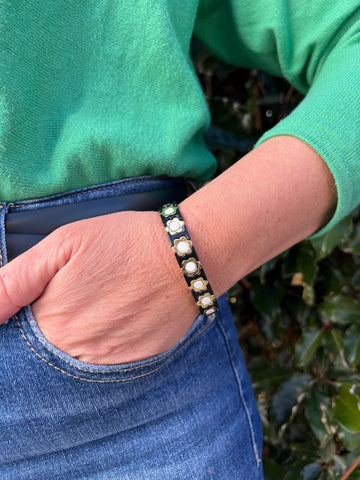 Gold Enamel Stacking Bracelet Collection