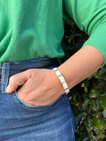 Gold Enamel Stacking Bracelet Collection