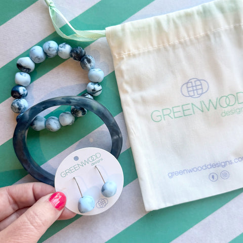 $25 Blue Marbled Jewellery Bundle