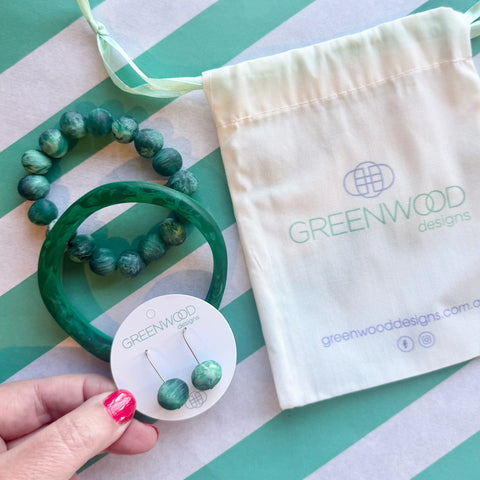 $25 Green Marbled Jewellery Bundle