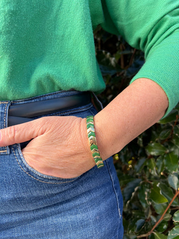 Gold Enamel Stacking Bracelet Collection