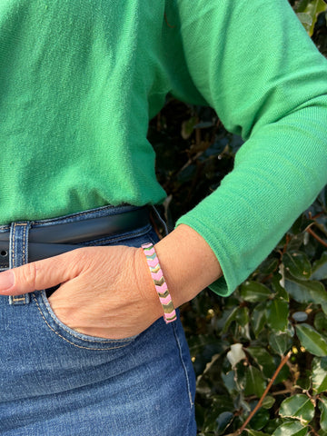 Gold Enamel Stacking Bracelet Collection