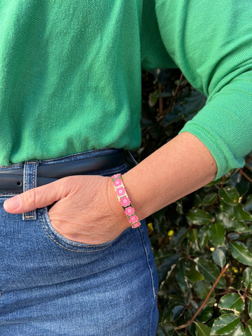 Gold Enamel Stacking Bracelet Collection
