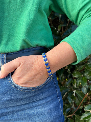 Gold Enamel Stacking Bracelet Collection