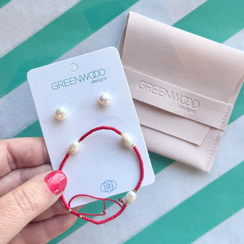 $29 Freshwater Pearl Bundle in Red
