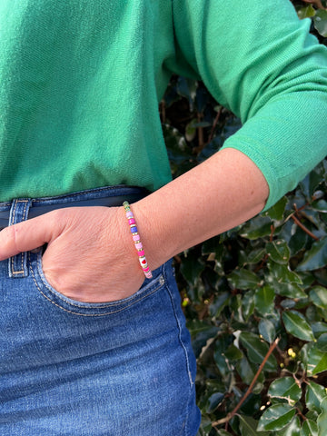 Gold Enamel Stacking Bracelet Collection