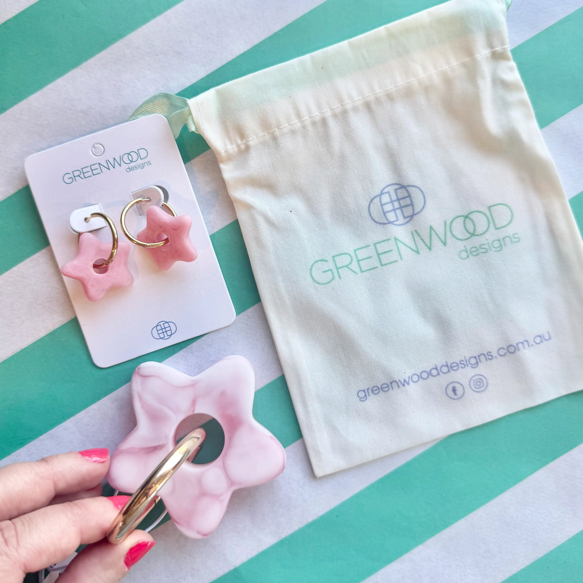 $29 Ultimate Teacher Keyring & Earring Bundle in Light Pink