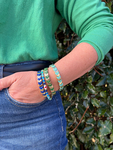 Gold Enamel Stacking Bracelet Collection