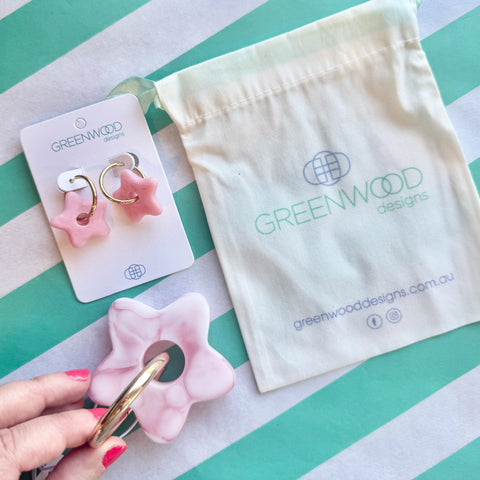 $29 Ultimate Teacher Keyring & Earring Bundle in Light Pink