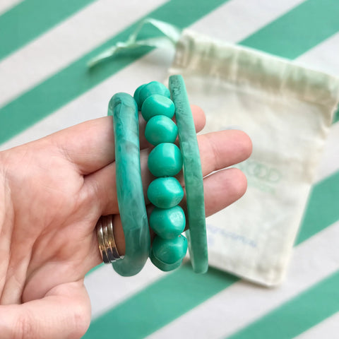 $25 Teal Resin Bangle Bundle