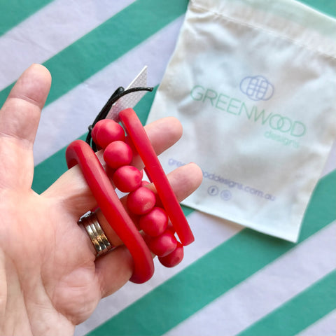 $25 Red Resin Bangle Bundle