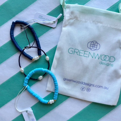 $25 Navy Heishi and Pearl Bundle