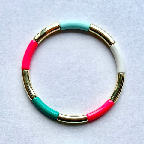Gold Enamel Stacking Bracelet Collection
