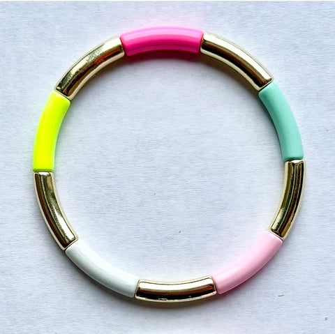 Gold Enamel Stacking Bracelet Collection