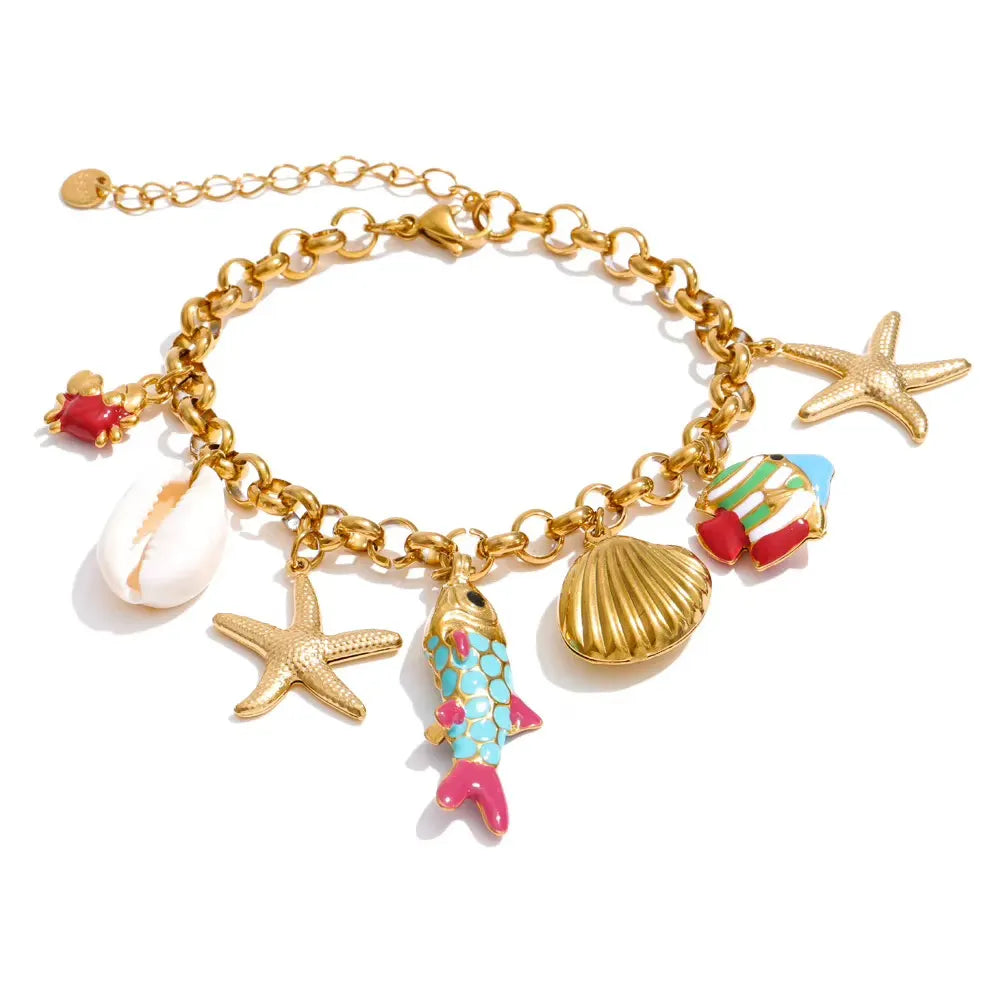 Rockpool Charm Gold Bracelet