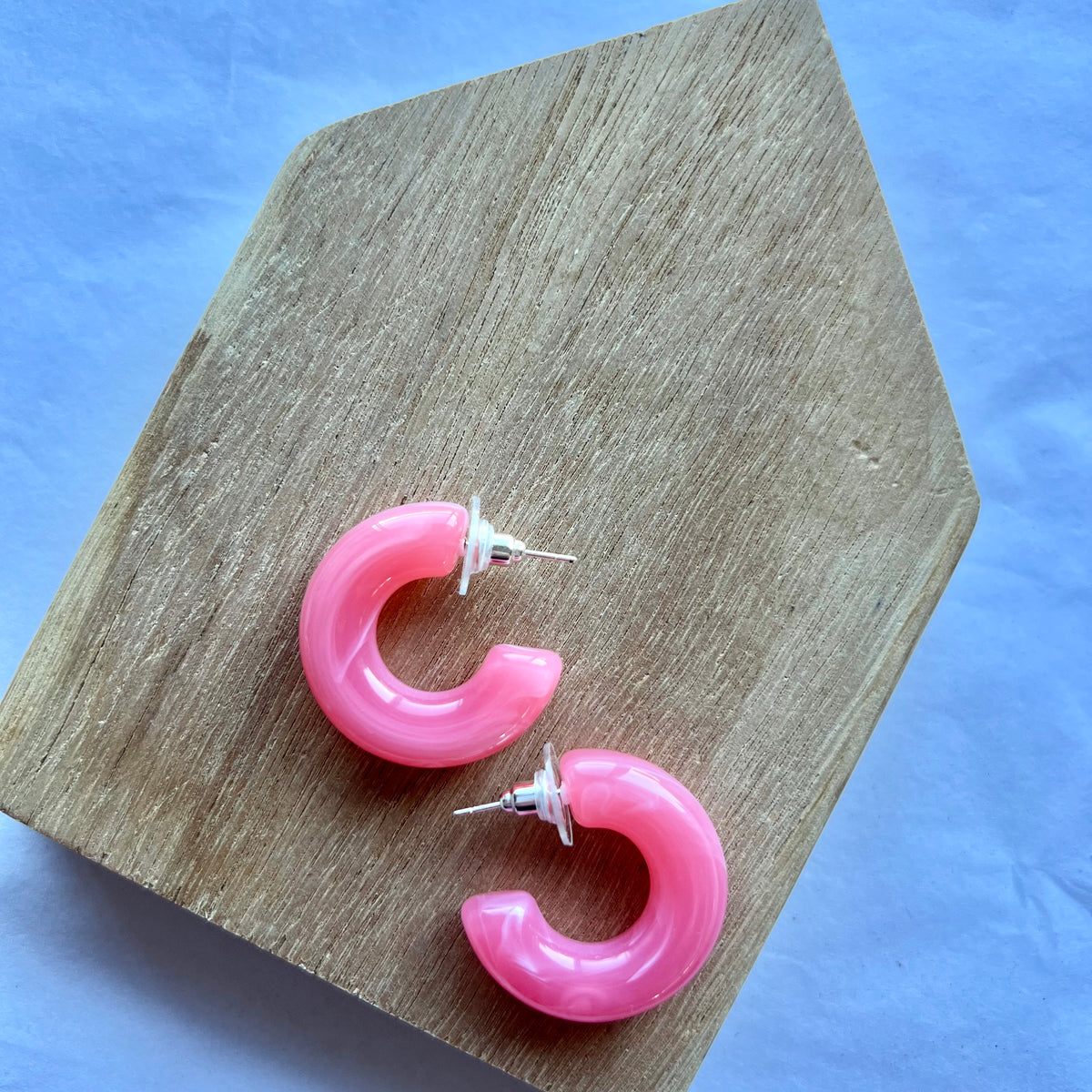 Chubby Resin Hoops Pink