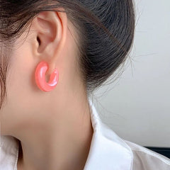 Chubby Resin Hoops Pink