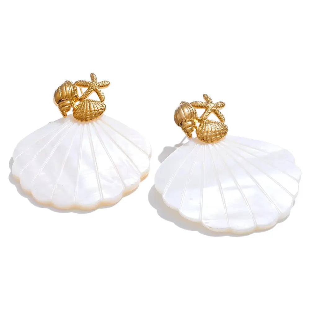 Shelley Pearl Scallop Earring