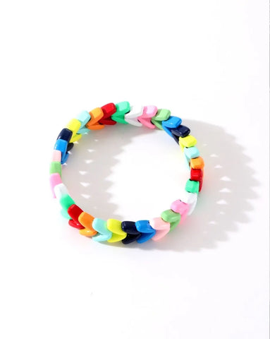 Colourful Enamel Stacking Bracelet Collection in Gold & Silver