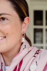 Pink Earring, Crystal Earring, Feminine Earring, Pretty Earring, Elegant earring