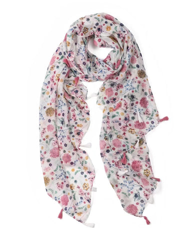floral scarf, lightweight scarf, summer scarf, cottage core scarf, delicate scarf, pretty scarf