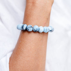 rock bracelet, simple bracelet, everyday bracelet, blue/navy marble bracelet, fun bracelet, stretchy bracelet, elastic bracelet