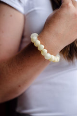 rock bracelet, simple bracelet, everyday bracelet, cream marble bracelet, fun bracelet, stretchy bracelet, elastic bracelet