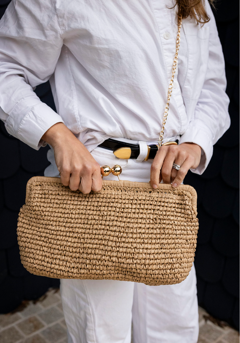 Raffia Clutch