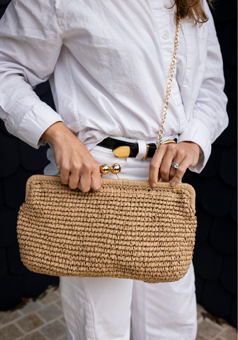 Raffia Clutch
