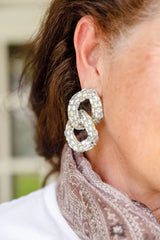 Big earring, silver earring, sequin earring, glamorous earring, evening earring