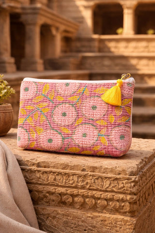 $55 Pink & Yellow Floral Pouch Bundle