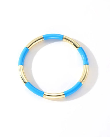 Colourful Enamel Stacking Bracelet Collection in Gold & Silver