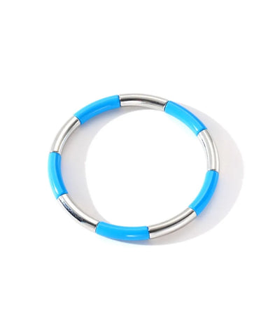 Colourful Enamel Stacking Bracelet Collection in Gold & Silver