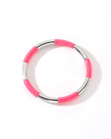 Colourful Enamel Stacking Bracelet Collection in Gold & Silver