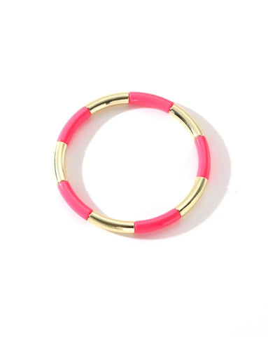 Colourful Enamel Stacking Bracelet Collection in Gold & Silver