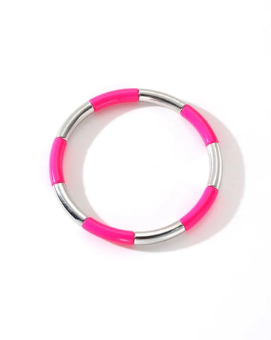 Colourful Enamel Stacking Bracelet Collection in Gold & Silver