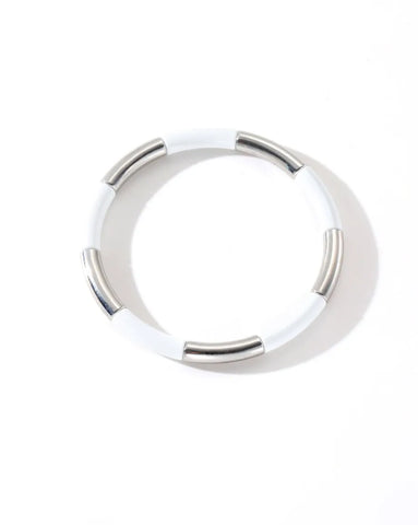 Colourful Enamel Stacking Bracelet Collection in Gold & Silver