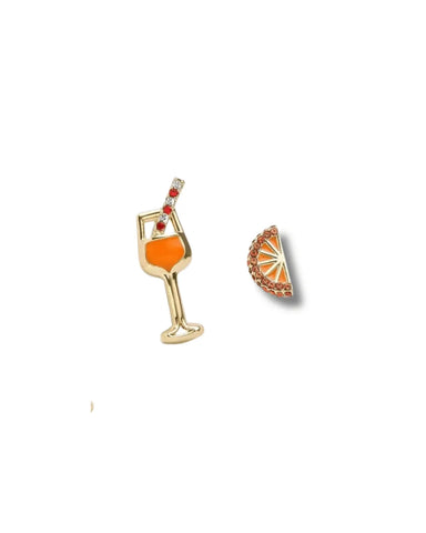 Pina Colada & Orange Cocktail & Orange Mini Stud Earring
