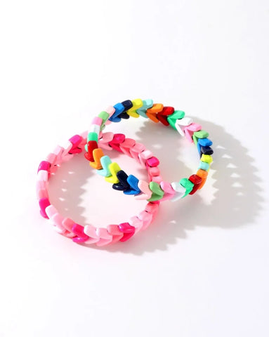 Colourful Enamel Stacking Bracelet Collection in Gold & Silver
