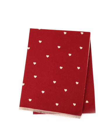 Holly Heart Red Winter Scarf