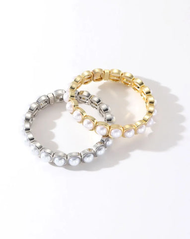 Colourful Enamel Stacking Bracelet Collection in Gold & Silver