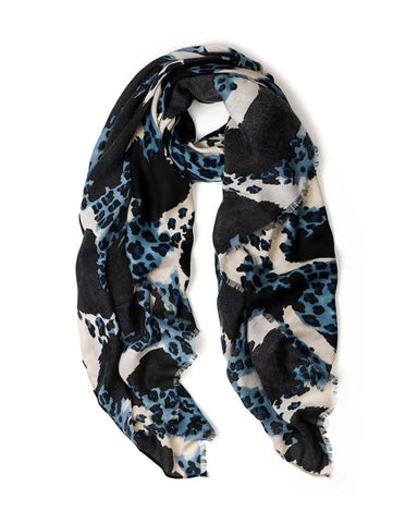 Georgia Animal Print in Navy Autumn/Winter Scarf